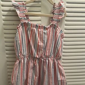 Cat & Jack Multicolor Striped Dress with Ruffled Straps